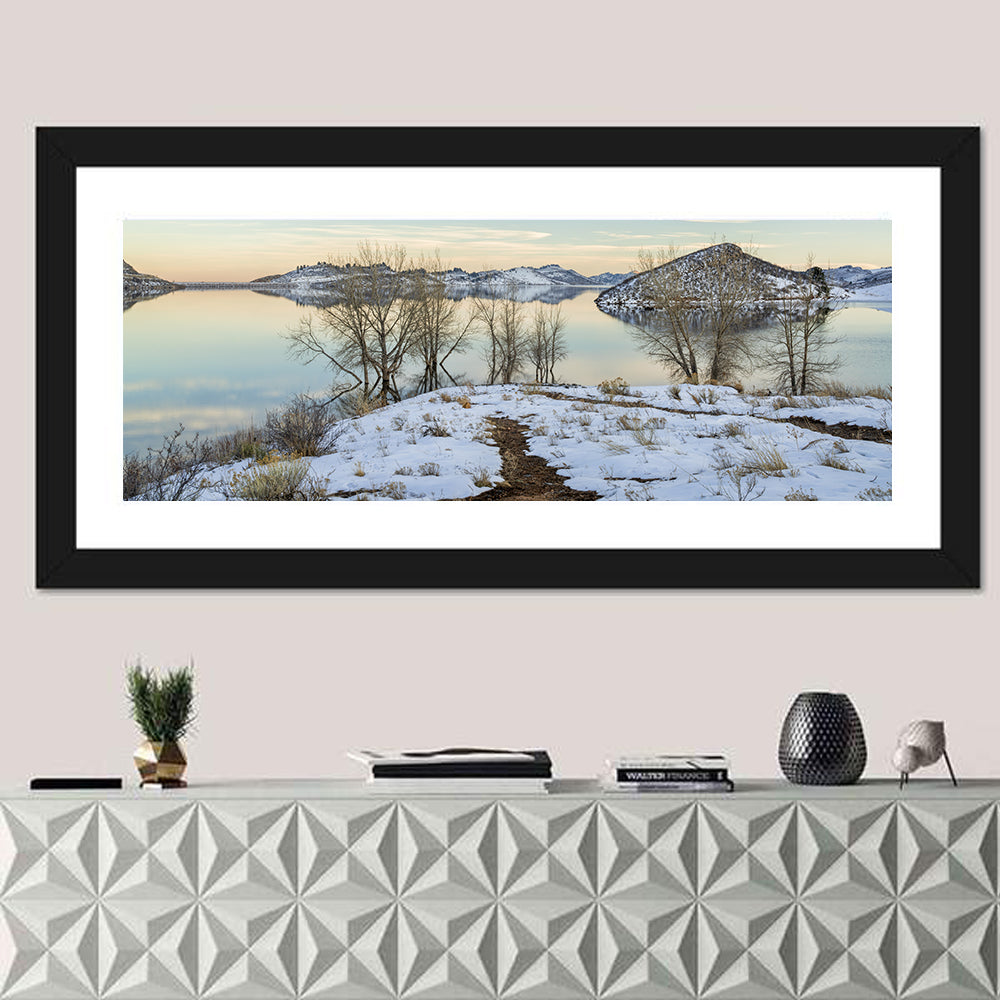 Horsetooth Reservoir Frozen Reflection Wall Art