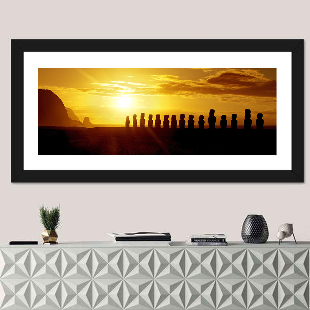 Easter Island Moai at Sunset Wall Art