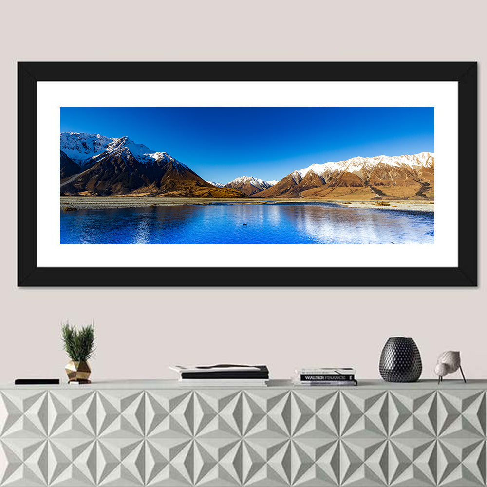 Hopkins River Reflection Wall Art in a room, panoramic