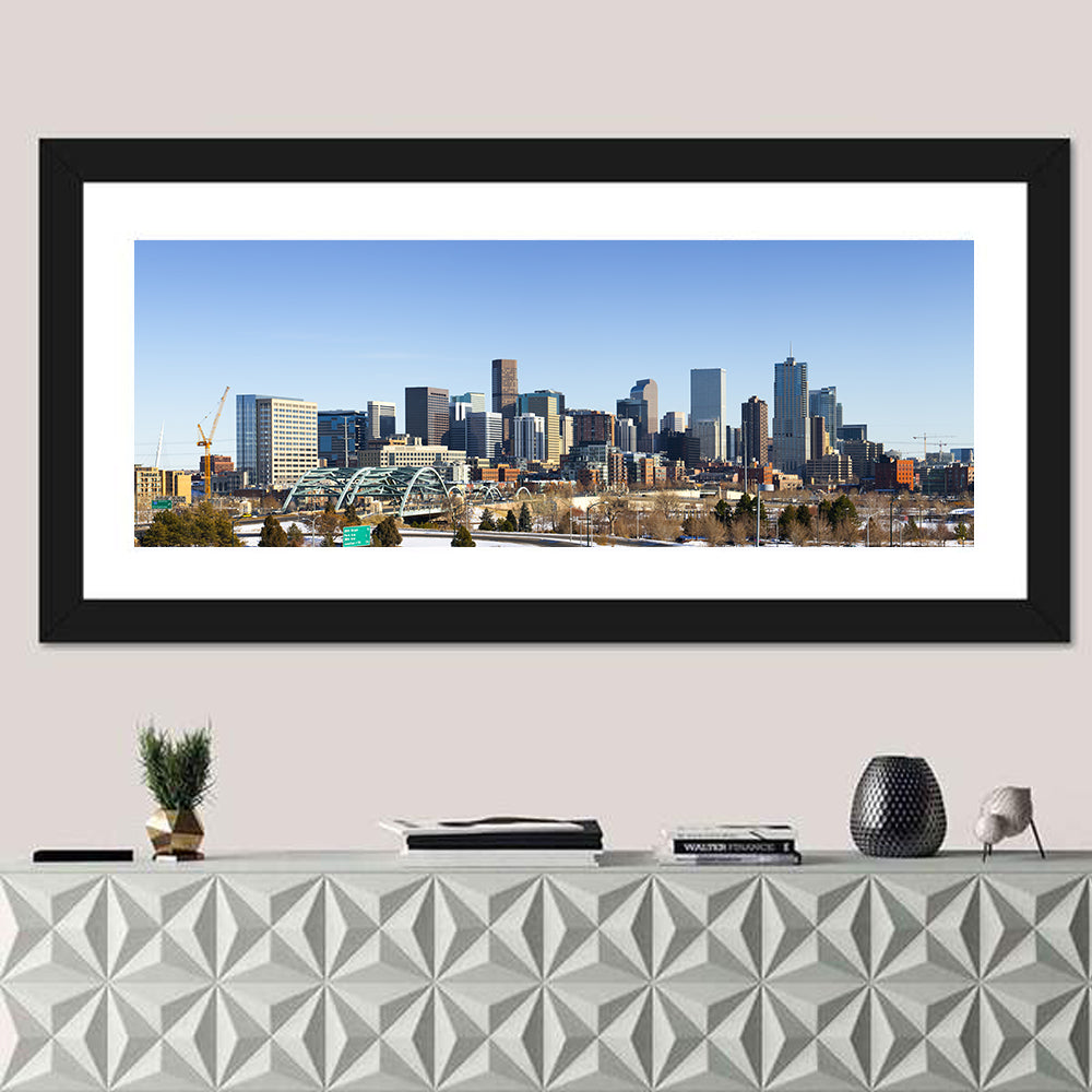 Denver Skyline with Speer Boulevard Bridge Wall Art