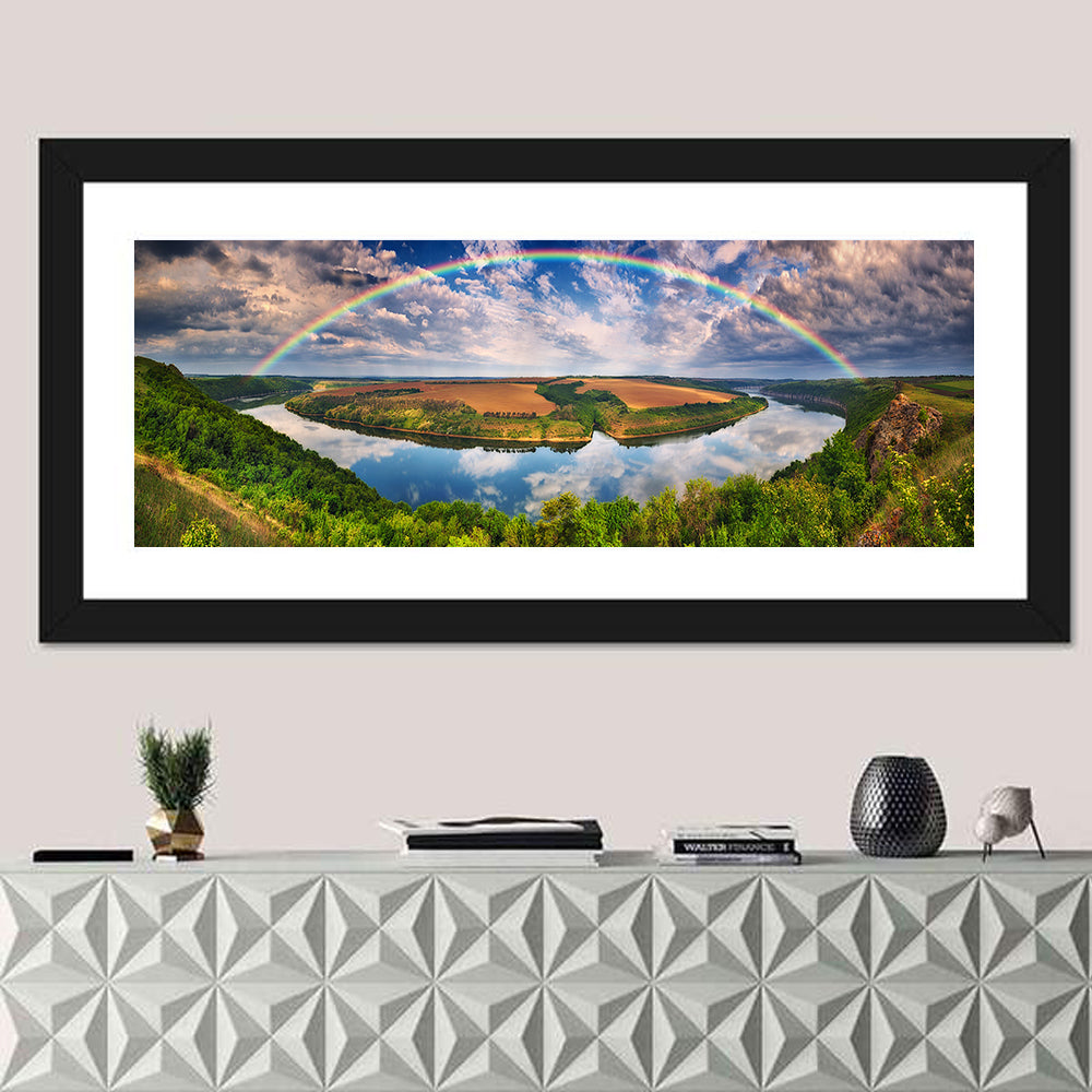 Dnister River Wall Art in a room, panoramic