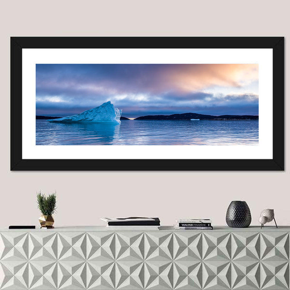 Disco Bay Iceberg Wall Art in a room, panoramic