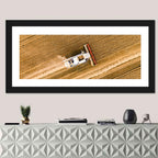Aerial Combine Over Wheat Field Wall Art