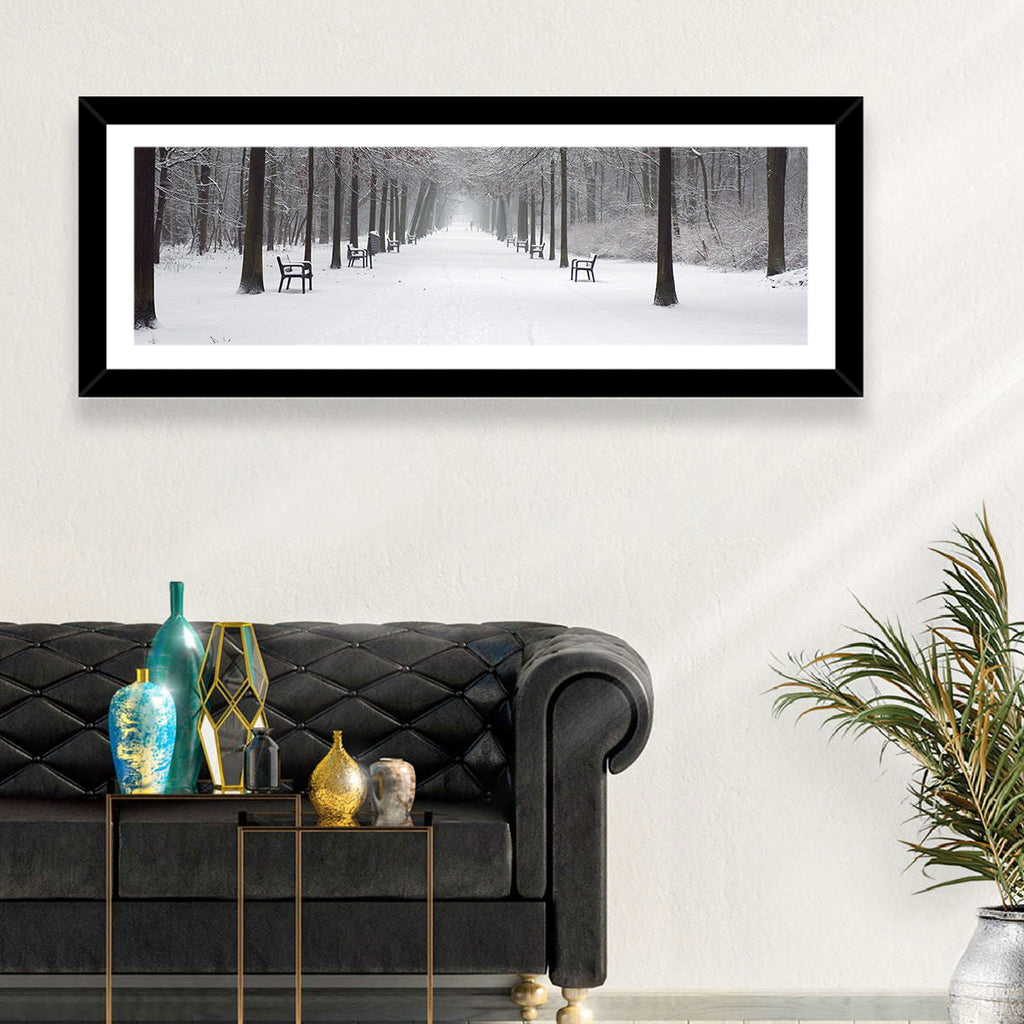 Snow Covered Park Lane Wall Art