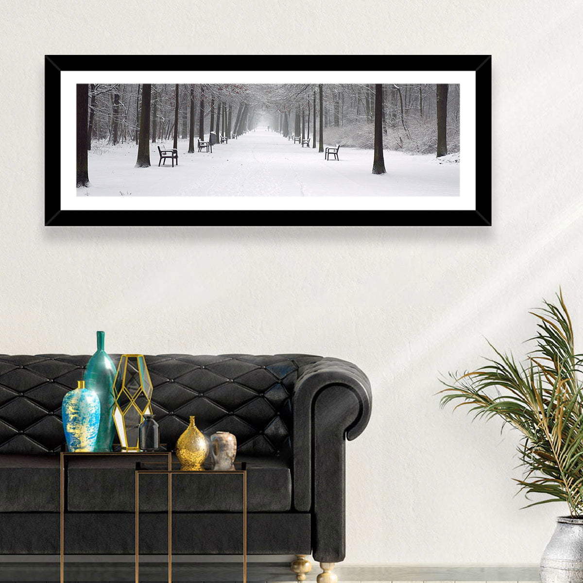 Snow Covered Park Lane Wall Art