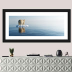 Lone Polar Bear on Ice Floe Wall Art