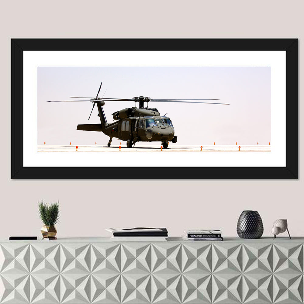 Side Profile Military Helicopter Wall Art
