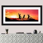 Family Ride at Sunset Wall Art