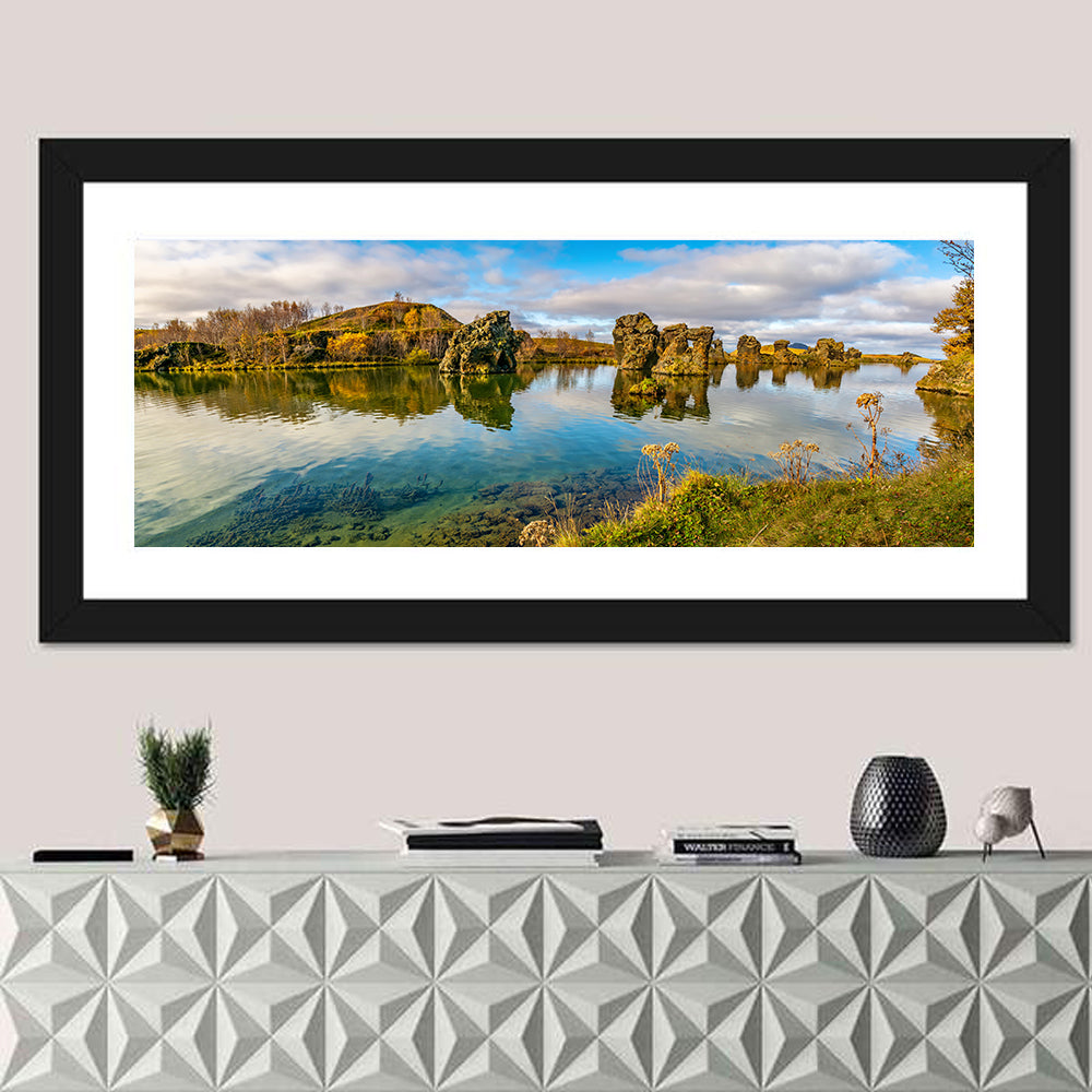 Myvatn Volcanic Rock Reflections Wall Art