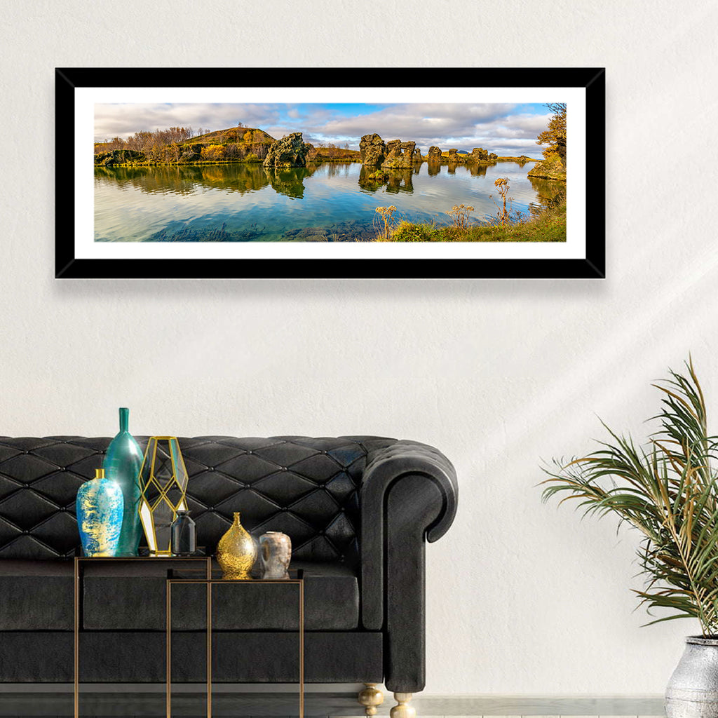 Myvatn Volcanic Rock Reflections Wall Art