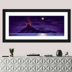 Erupting Volcano Nightscape Wall Art