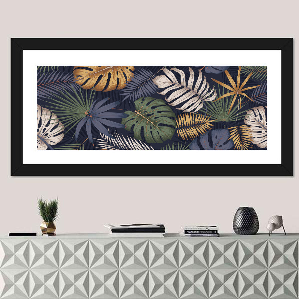 Layered Tropical Leaves Pattern Wall Art