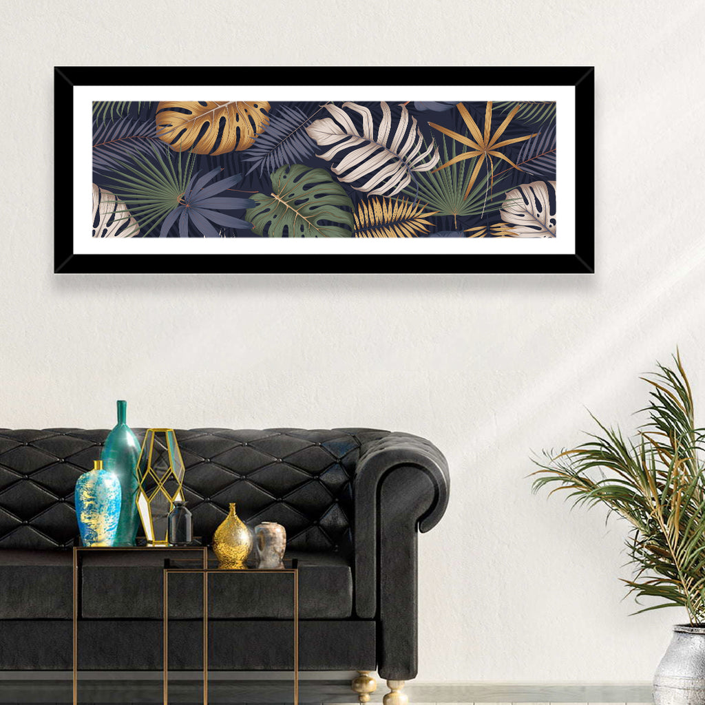 Layered Tropical Leaves Pattern Wall Art