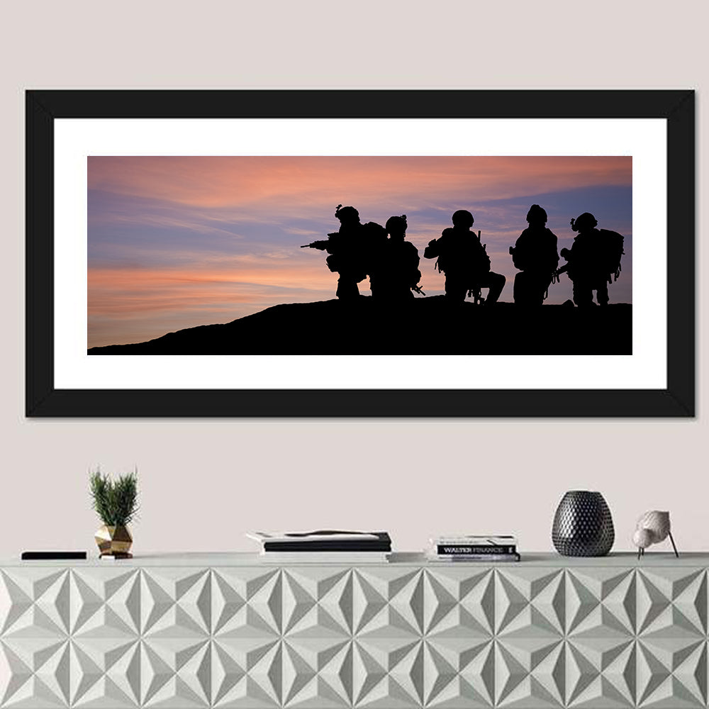 Troops at Sunset Wall Art