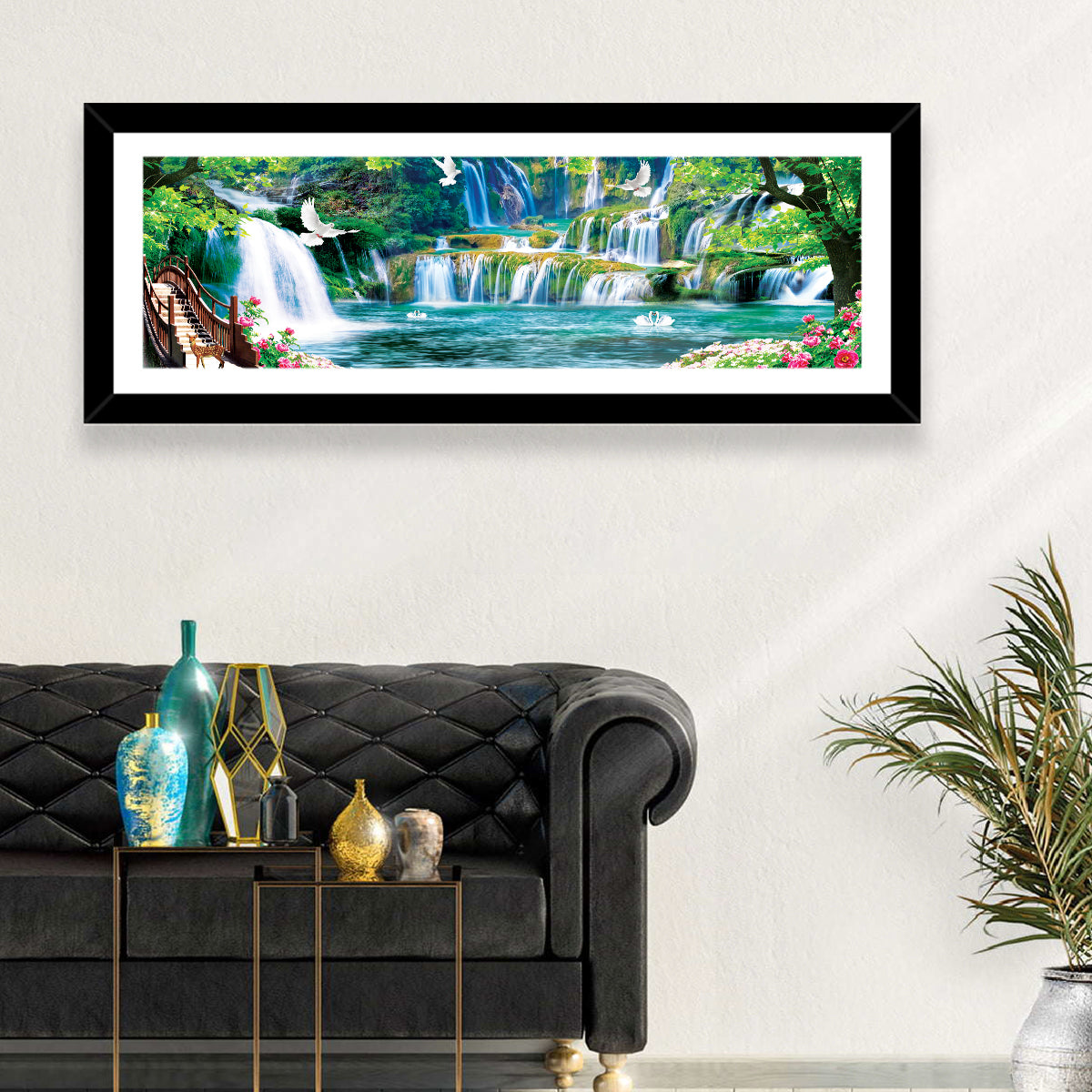 Heavenly Waterfall Scene Wall Art