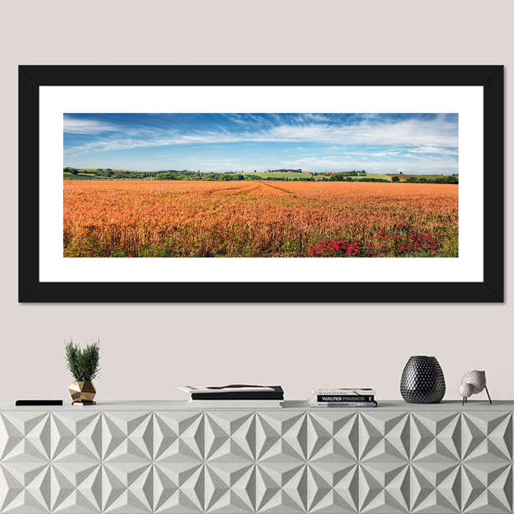 Golden Wheat Field with Poppies Wall Art