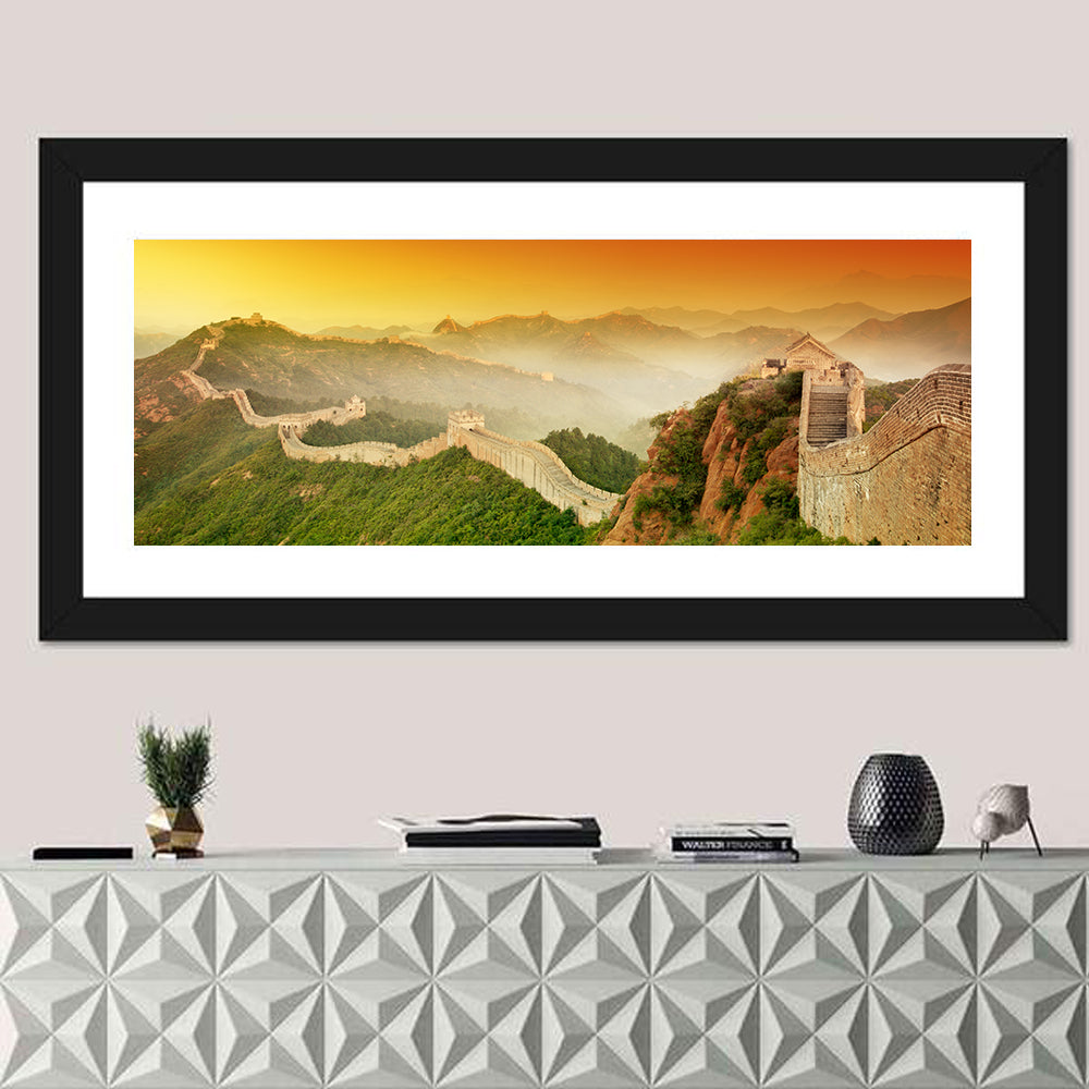 Great Wall of China Wall Art in a room, panoramic