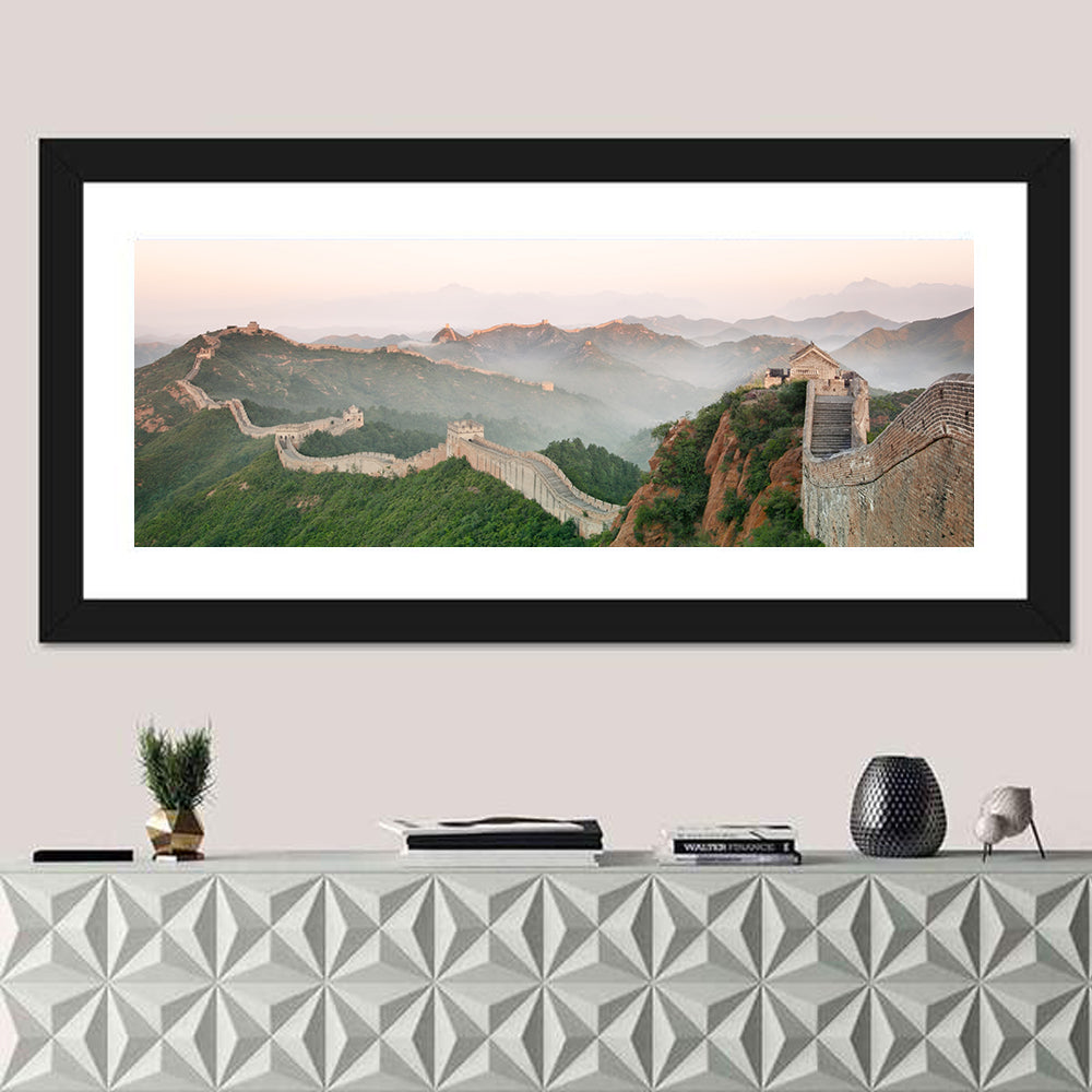 Great of China at Dawn Wall Art in a room, panoramic