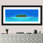 Turquoise Atoll Sandbar with Palm Trees Wall Art