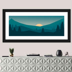Black Forest Sunset Illustration Wall Art