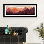 Mars Sunset Over Mountains Wall Art