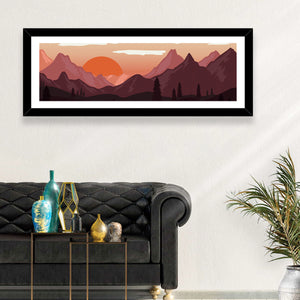 Mars Mountains Sunset Wall Art