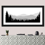 Foggy Mountain Silhouettes Wall Art