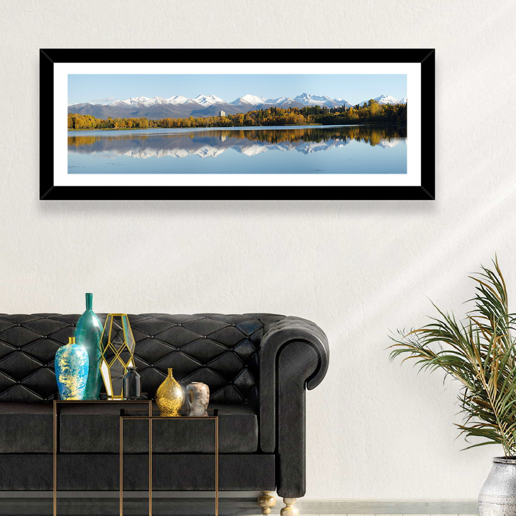Anchorage Autumn Reflection and Chugach Mountains Wall Art