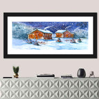 Starry Winter Village Wall Art