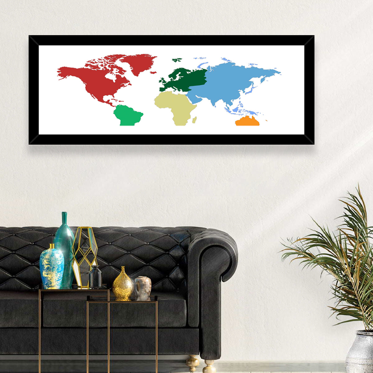 Color Coded World Map Wall Art