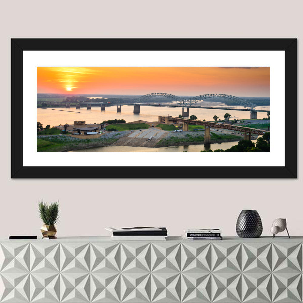 Hernando De Soto Bridge at Sunset Wall Art