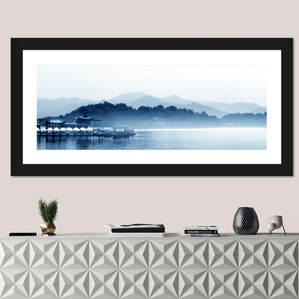 Hangzhou West Lake Wall Art in a room, panoramic