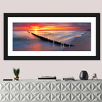 Sunrise Over Baltic Breakwater Wall Art
