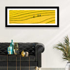 Golden Rice Terraces with Umbrellas Wall Art