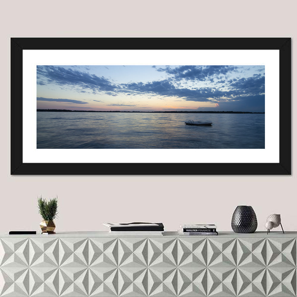 Lake Okoboji at Twilight Wall Art in a room, panoramic