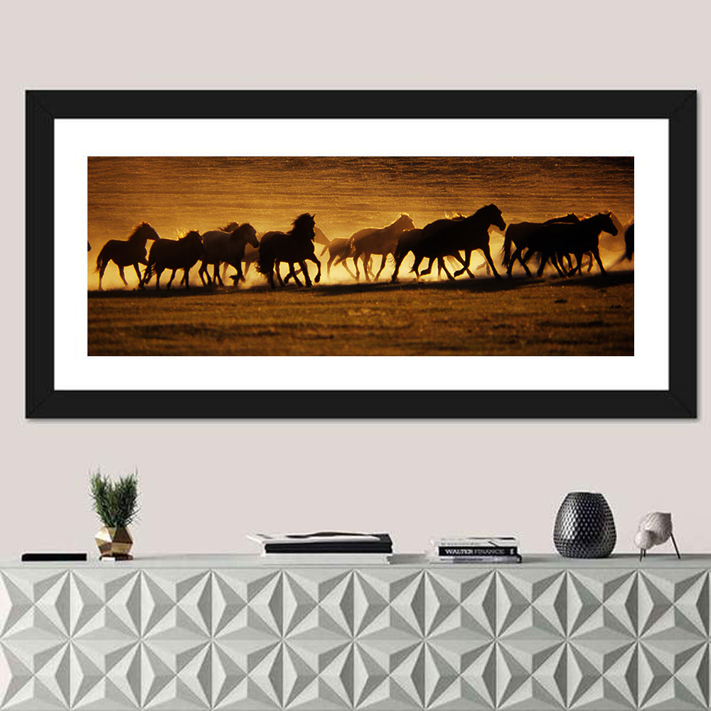 Running Wild Horses at Sunset Wall Art
