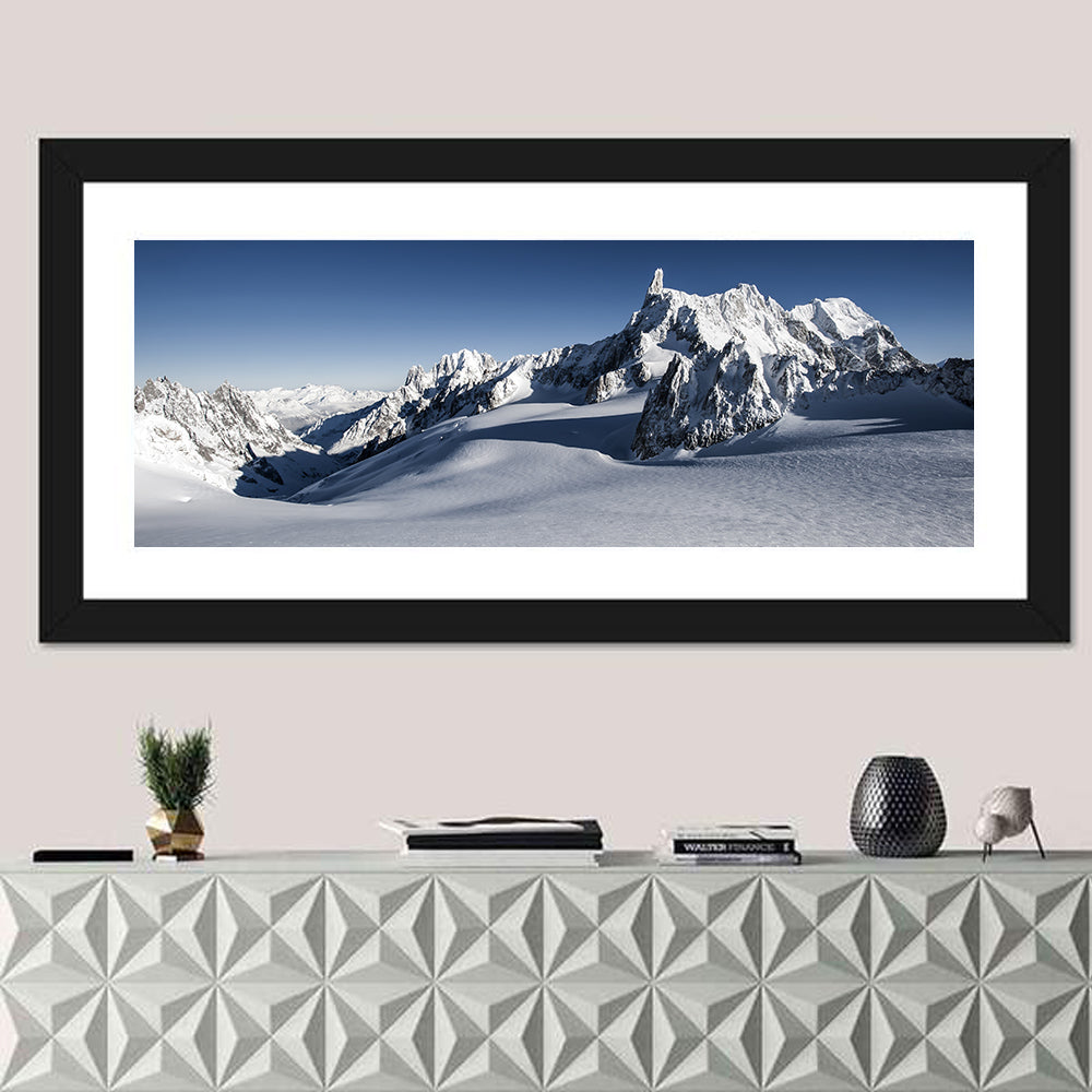 Mont Blanc Vista Wall Art in a room, panoramic