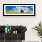 Red Barn in Golden Wheat Field Wall Art