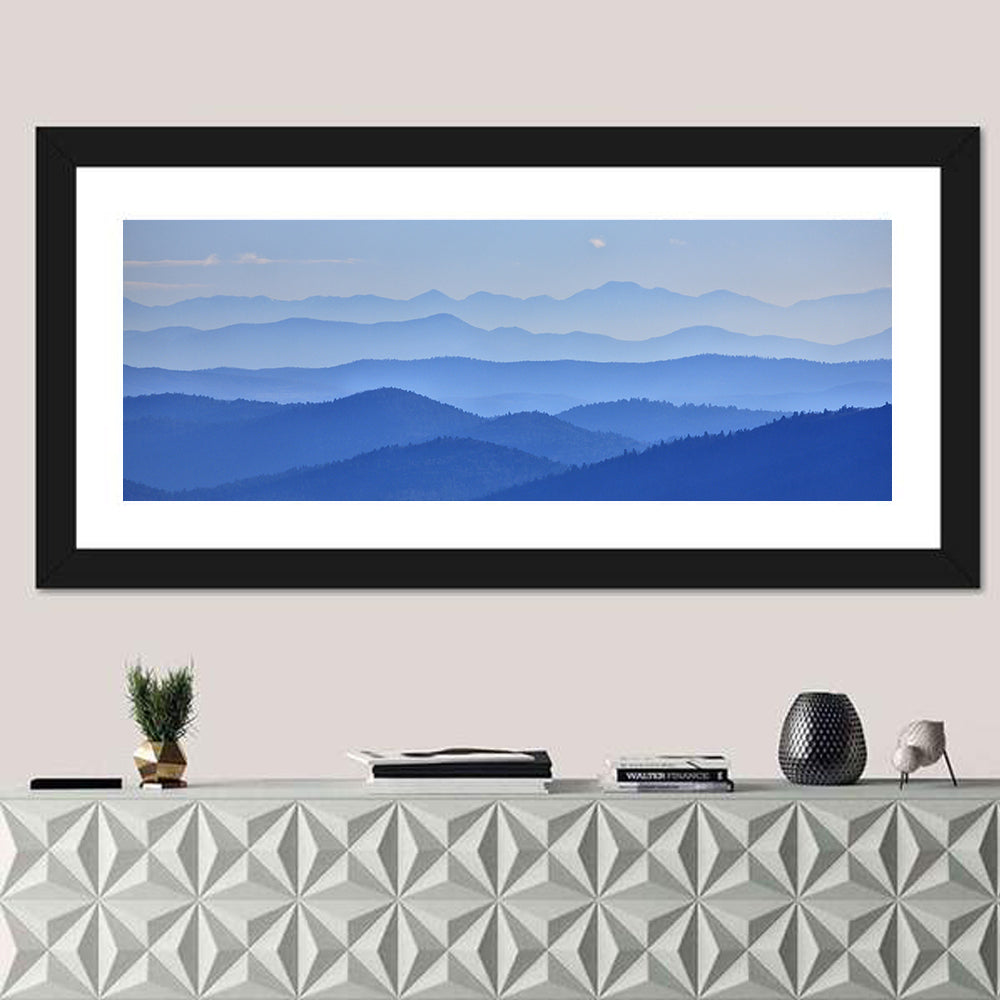 Misty Blue Mountain Valley Wall Art