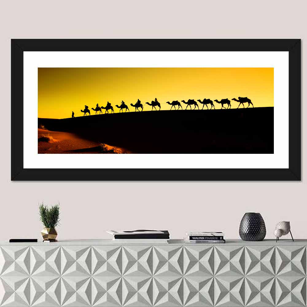 Camel Caravan Silhouette Wall Art