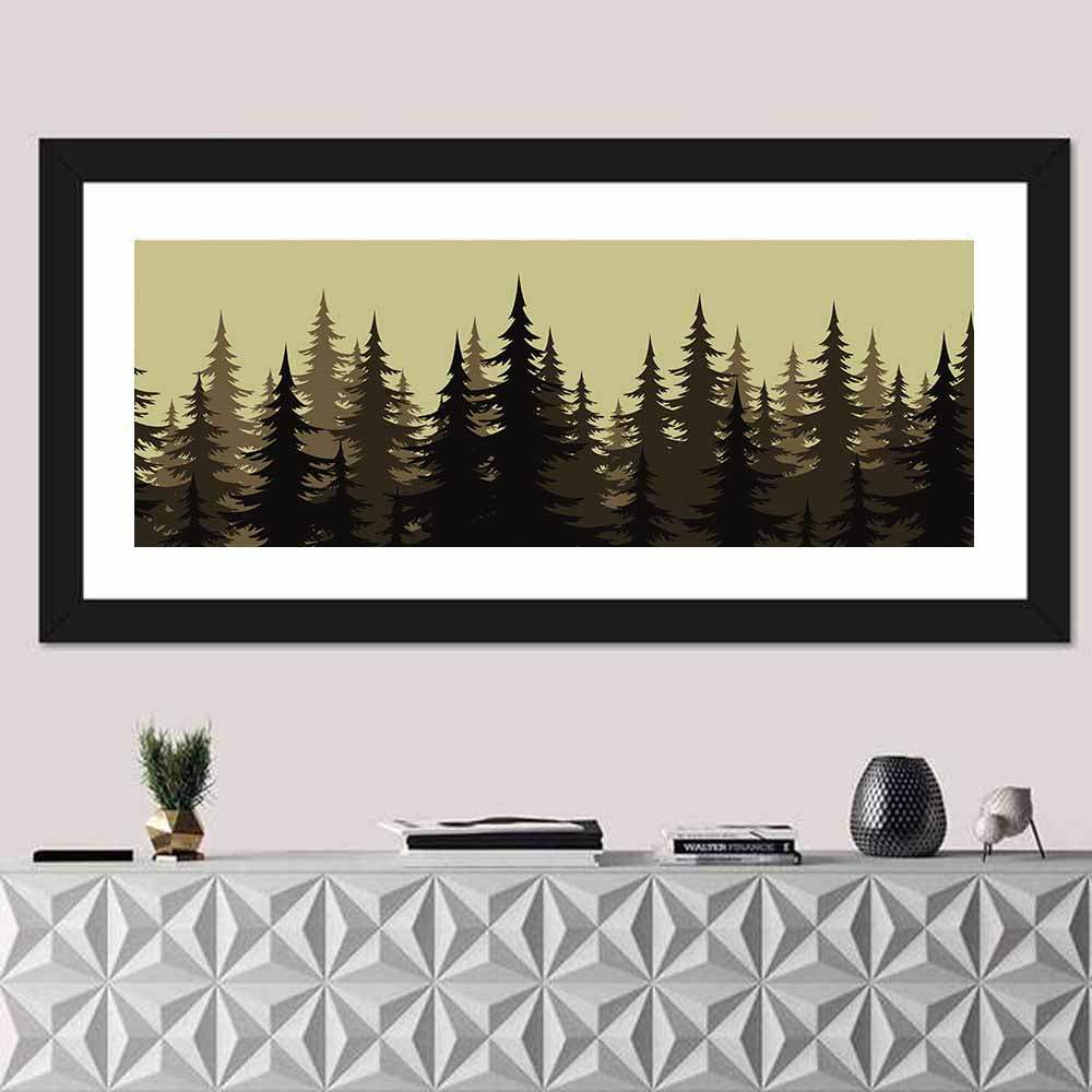 Fir Trees Silhouettes Wall Art