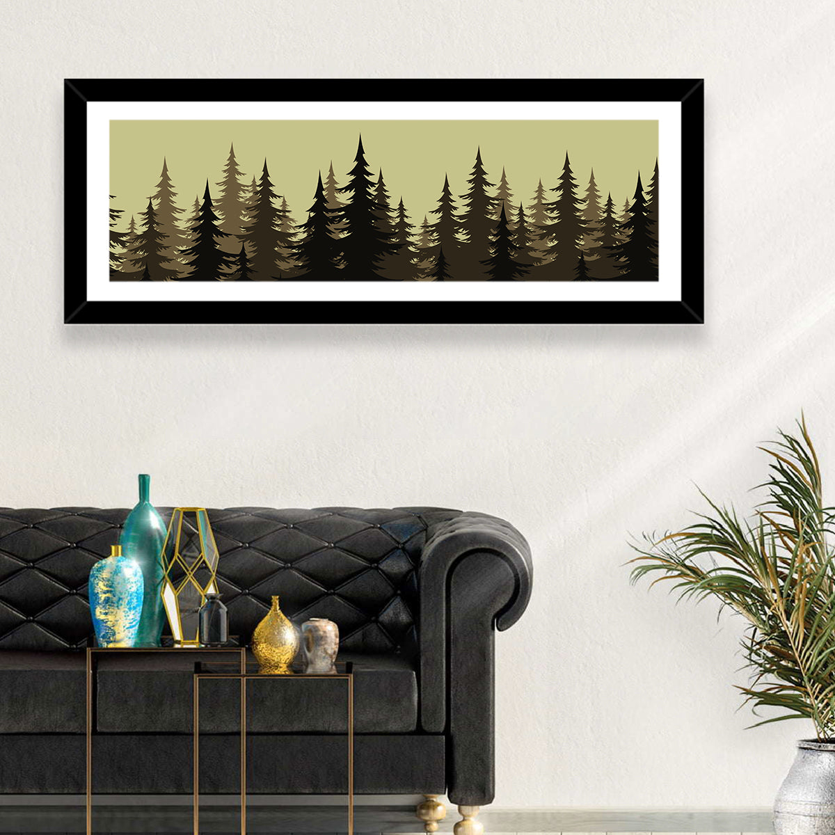 Fir Trees Silhouettes Wall Art