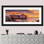 Shipwreck at Sunset Wall Art