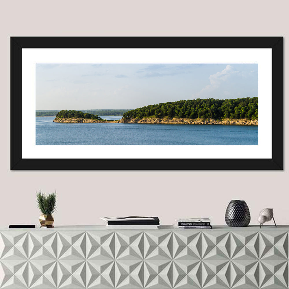 Truman Lake Peninsula Wall Art in a room, panoramic