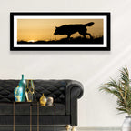 Wolf at Golden Horizon Wall Art