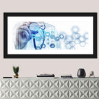 Stethoscope Checkup with Medical Icons Wall Art