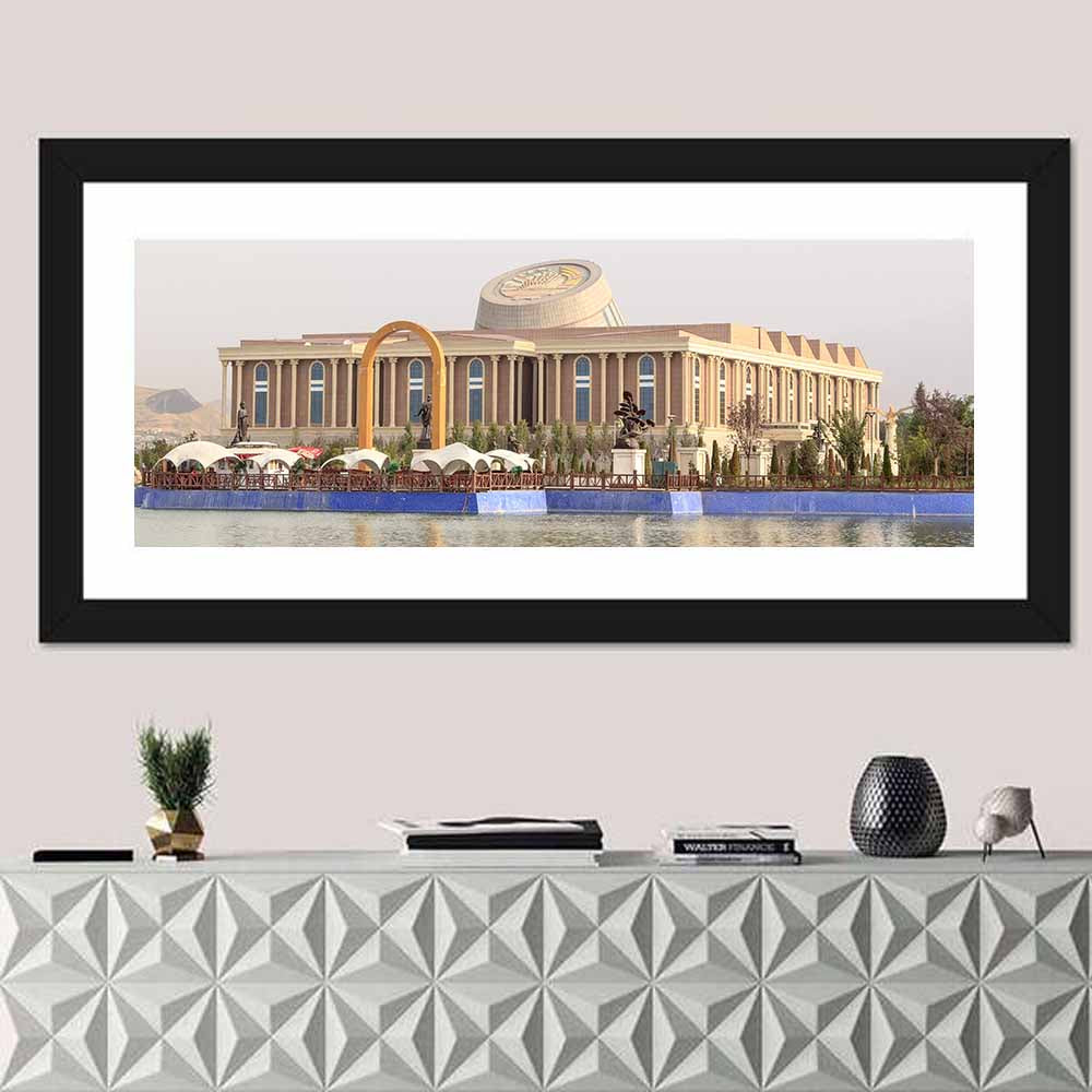 Dushanbe National Library Wall Art in a room, panoramic