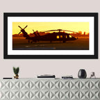 Row of Military Helicopters at Dusk Wall Art