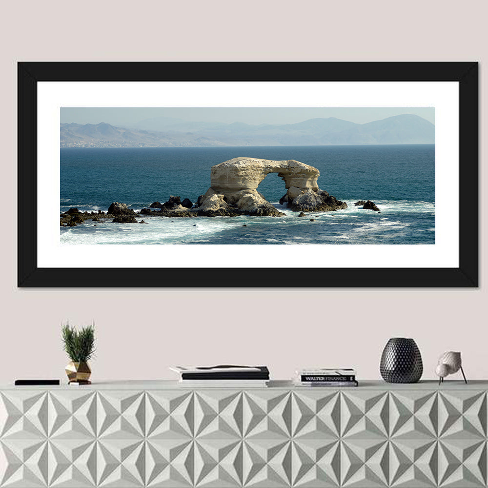 Stone Arch at Shell Beach Wall Art in a room, panoramic