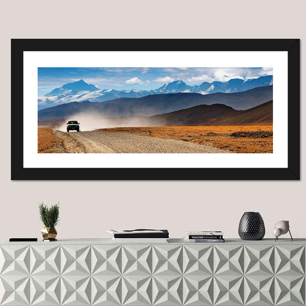 Road to Everest, Tibetan Highlands Wall Art in a room, panoramic